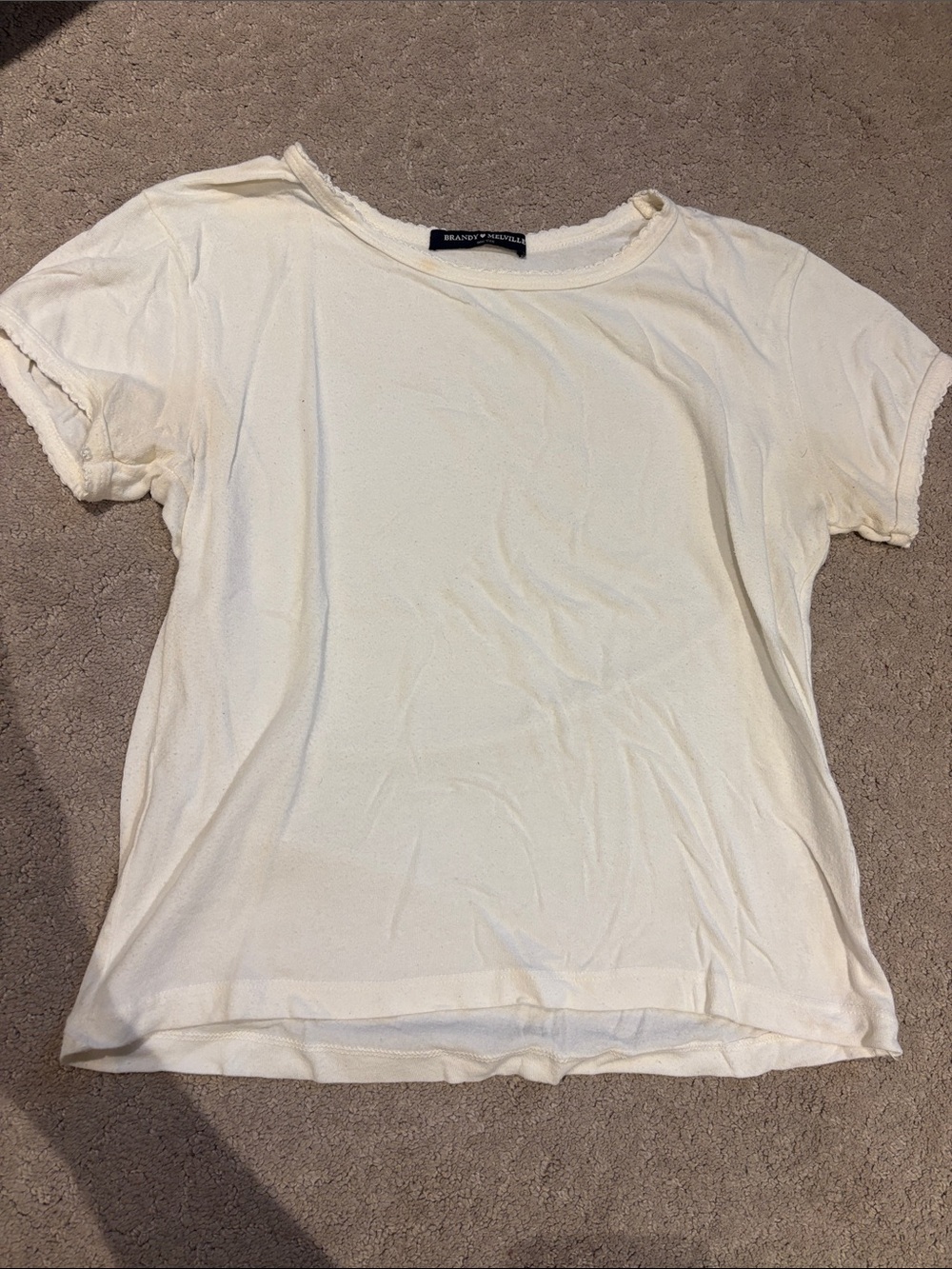 Brandy Melville White Baby Tee